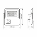 LED прожектор VIDEX F2e 30W 5000K з датчиком руху та освітленості, VL-F2e305W-S