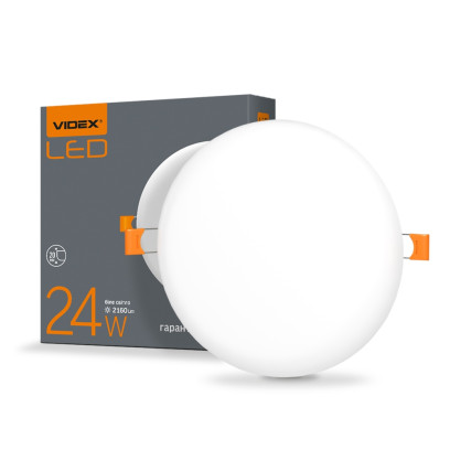 LED светильник безрамочный круглый VIDEX 24W 4100K, VL-DLFR-244