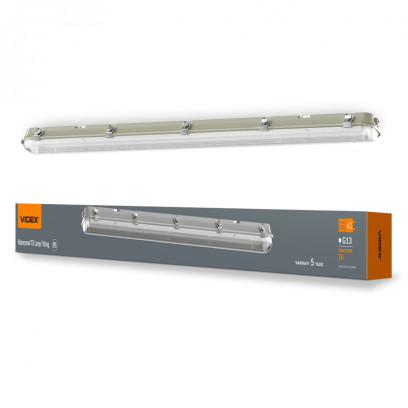 LED світильник IP65 лінійний під лампу 2хТ8 VIDEX 1,2М 220V, VL-BNW-T8122G