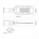 LED вуличний ліхтар VIDEX (поворотный) 100W 5000K Сірий, VL-SLE14-1005