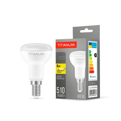 LED лампа TITANUM R60 6W E14 3000K, TLR5006143