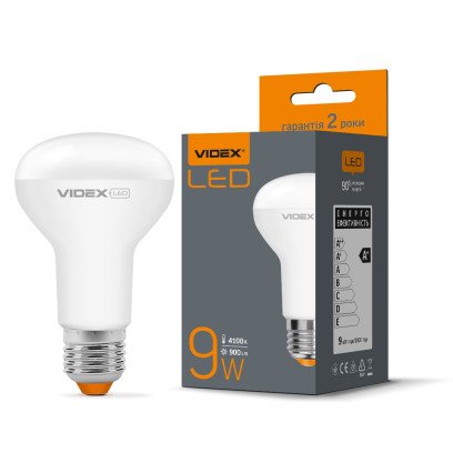 LED лампа VIDEX  R63e 9W E27 4100K, VL-R63e-09274
