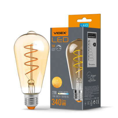 LED лампа VIDEX Filament ST64FASD 5W E27 2200K дімерна, VL-ST64FASD-05272