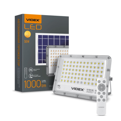 LED прожектор автономный VIDEX 1000LM 5000K 3.2 V, VL-FSO2-505