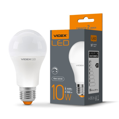 LED лампа VIDEX  A60eD 10W E27 4100K дімерна, VL-A60eD-10274