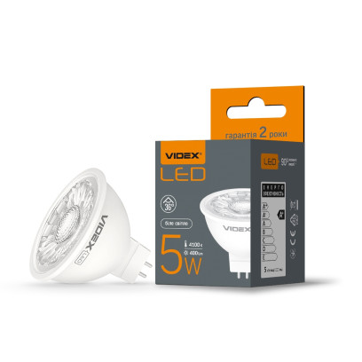 LED лампа VIDEX MR16eL 5W GU5.3 4100K, VL-MR16eL-05534