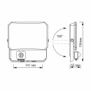 LED прожектор VIDEX F3 30W 5000K з датчиком руху 220V Black, VLE-F3-0305B-S