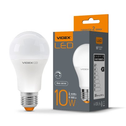 LED лампа VIDEX  A60eD 10W E27 4100K дімерна, VL-A60eD-10274