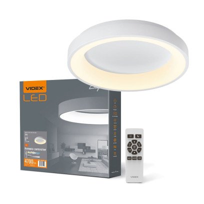 LED світильник настінно-стельовий кільцевий VIDEX 72W 2700K-6000K 220V White, VLE-ERC-72W