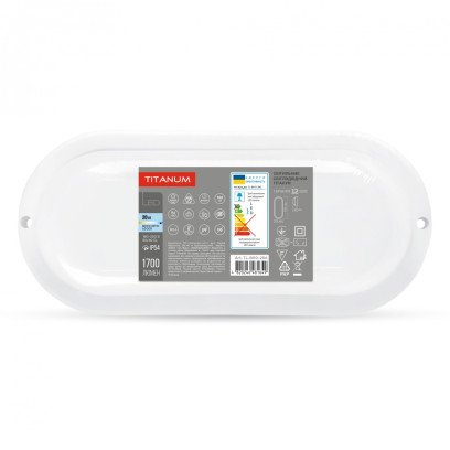 LED світильник IP54 овальний TITANUM 20W 6500K, TL-BHO-206