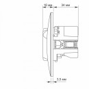 Розетка одинарная с заземлением и 2USB серебряный шелк VIDEX BINERA, VF-BNSK1GU2-SS