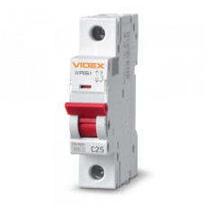 Автоматичний вимикач RS4 1п 25А С 4,5кА VIDEX RESIST