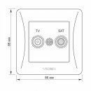 Розетка TV+SAT кінцева срібний шовк VIDEX BINERA, VF-BNSK2TVSATE-SS