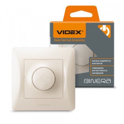 Димер 600Вт кремовий VIDEX BINERA, VF-BNDM600-CR