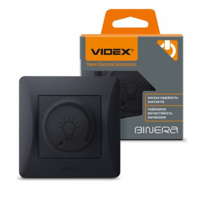 Димер LED 200Вт чорний графіт VIDEX BINERA, VF-BNDML200-BG